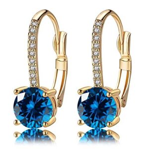 18K Gold-Plated 1-Carat Cubic Zirconia Stud Earrings