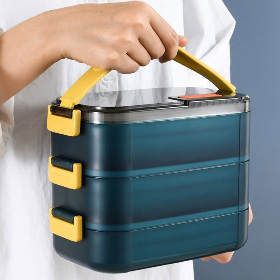 3-Tier Stainless Steel Stackable Bento Lunch Box 3-Tier Stainless Steel Stackable Bento Lunch Box
