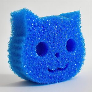 Temperature-Sensitive Cat-Shaped Scrub Sponges (6-Pack)