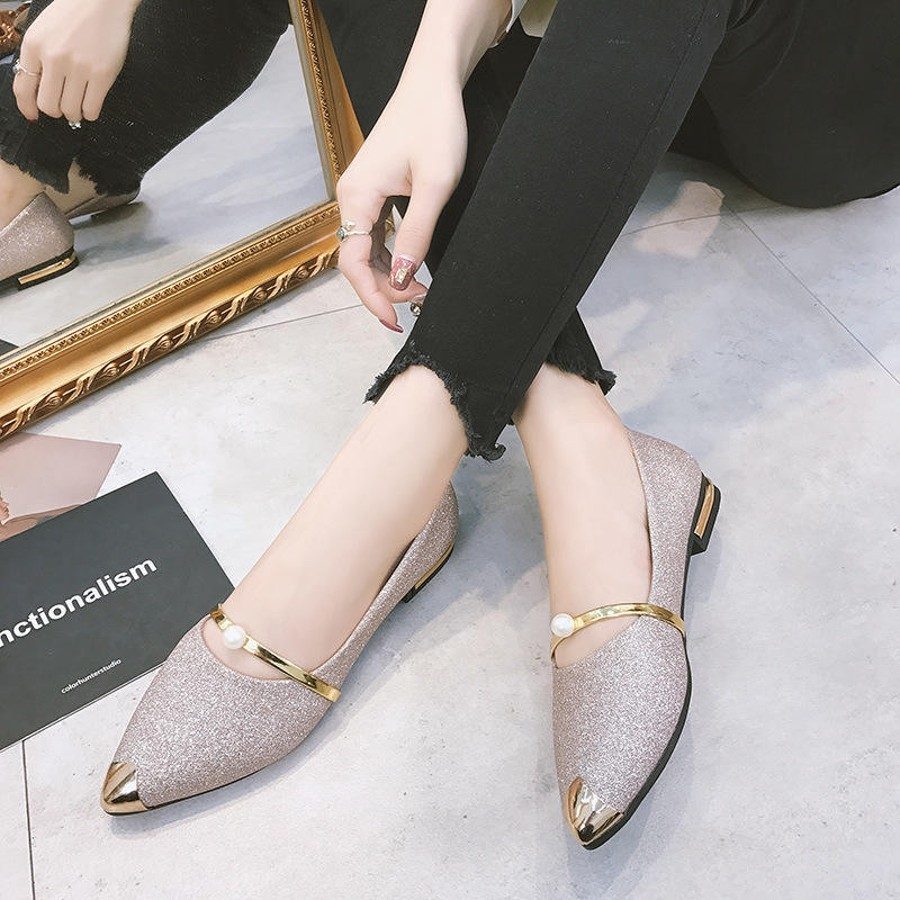 Women's Glitter Pointed-Toe Flats - Image 3