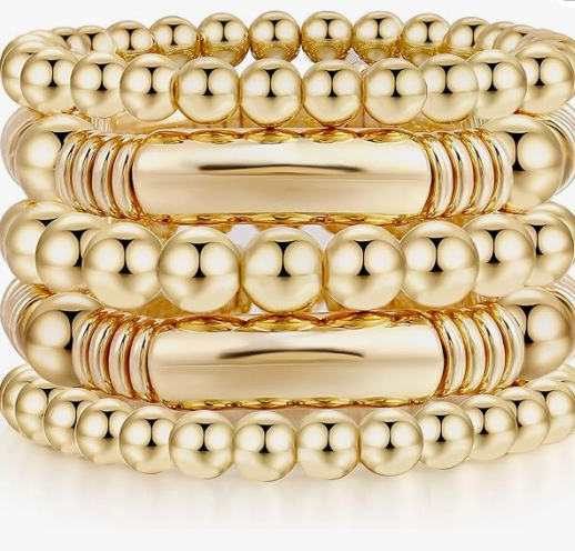 Chunky Beaded Ball Stretch Bracelet Set Chunky Beaded Ball Stretch Bracelet Set