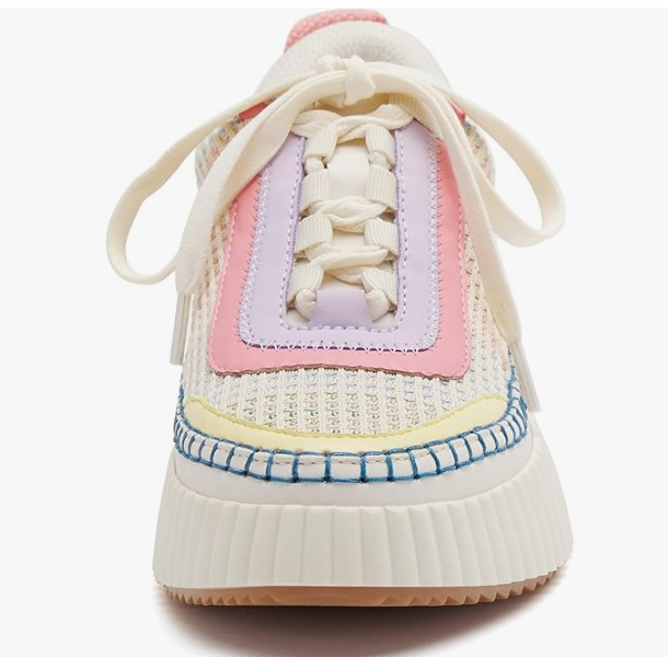 Women's Woven Lace-Up Platform Sneakers - Image 3