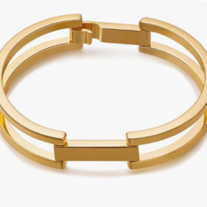 Polished Gold-Tone Bangle Bracelet for Women