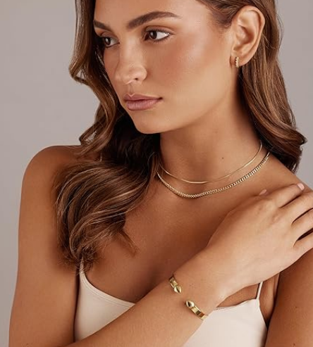 Adjustable Gold-Tone Mantra Cuff Bangle - Image 3