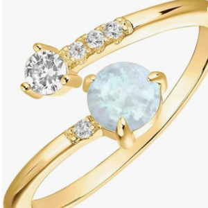 14K Gold-Plated Halo Stackable Ring Set