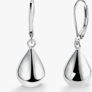 Sterling Silver Teardrop Leverback Earrings