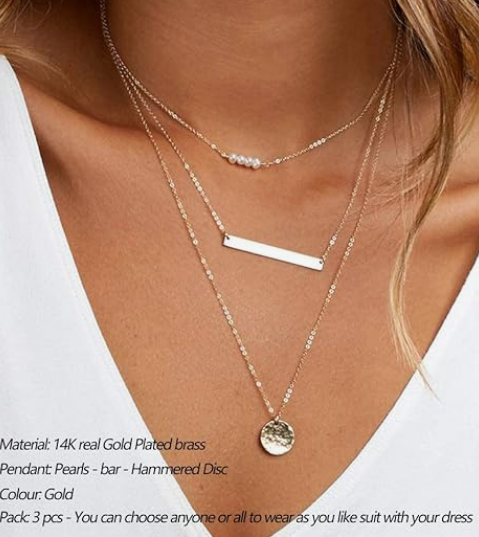 Dainty Layered Gold-Tone Choker Necklace - Image 2