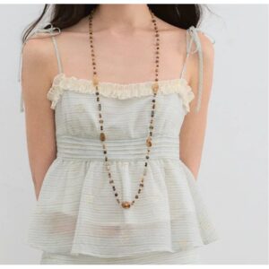 Women’s Ruffle-Trim Tie-Strap Peplum Cami Top