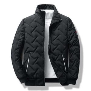 Men’s Textured Quilted Bomber Jacket