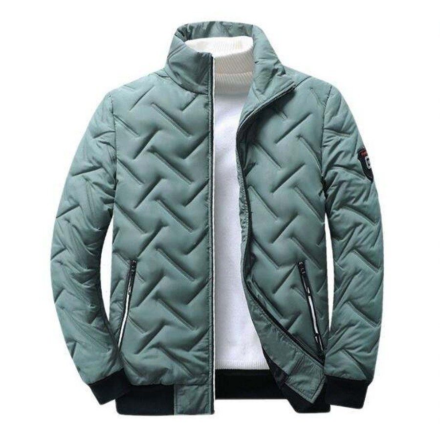 Men's Textured Quilted Bomber Jacket - Image 2