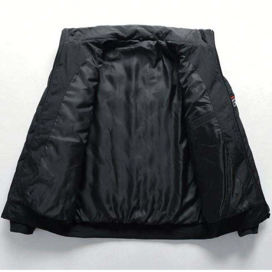 Men's Textured Quilted Bomber Jacket - Image 5